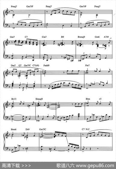 TheMidnightSunWillNeverSet（爵士钢琴酒吧独奏钢琴谱）|QuincyJones&HenriSalvador