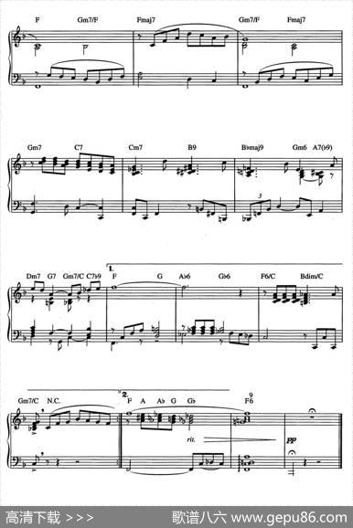 TheMidnightSunWillNeverSet（爵士钢琴酒吧独奏钢琴谱）|QuincyJones&HenriSalvador
