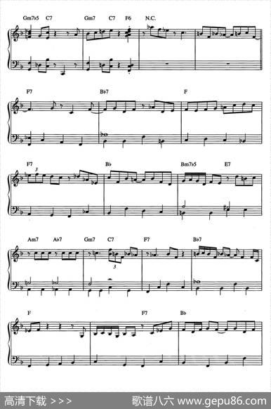 Walkin'Shoes（爵士钢琴酒吧独奏钢琴谱）|GerryMulligan
