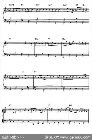 Walkin'Shoes（爵士钢琴酒吧独奏钢琴谱）|GerryMulligan