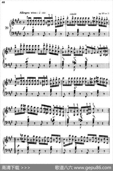《车尔尼手风琴练习曲集》第Ⅲ册（P26—51）