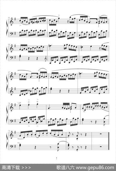 C大调第16钢琴奏鸣曲K.545（第二乐章）|莫扎特曲、寒风制谱