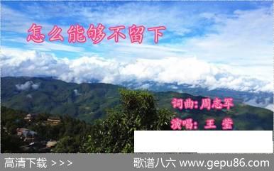 我怎么能够不留下（又名：怎么能够不留下） - 周志军|周志军