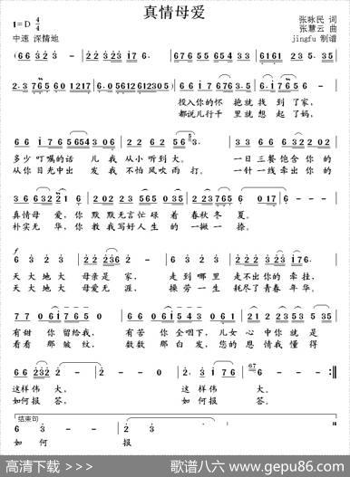 真情母爱（张咏民词张慧云曲） - 张咏民|张慧云