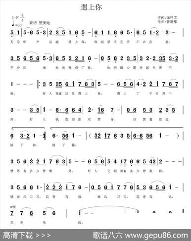 遇上你（徐祥文词鲁新华曲） - 徐祥文|鲁新华