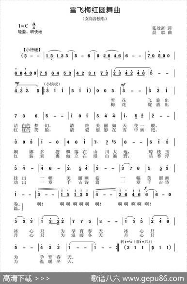 雪飞梅红圆舞曲（张效密词晨歌曲） - 张效密|晨歌