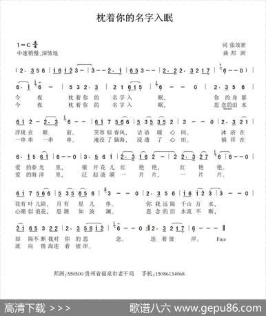 枕着你的名字入眠（张效密词邦洲曲） - 张效密|邦洲