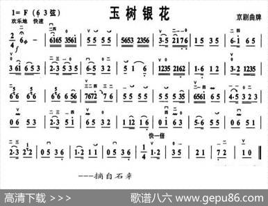 玉树银花（京剧曲牌、京胡谱）