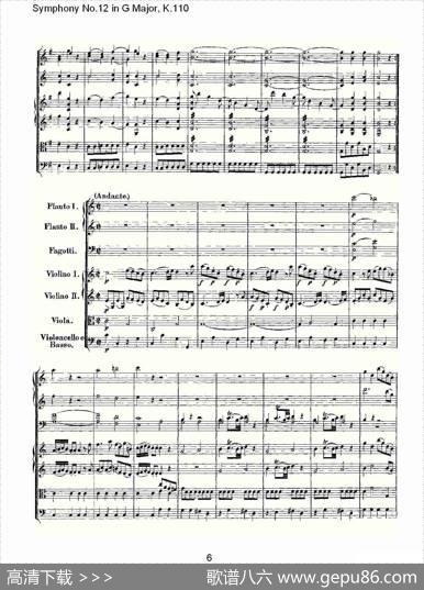 SymphonyNo.12inGMajor,K.110（G大调第十二交响曲K.110）