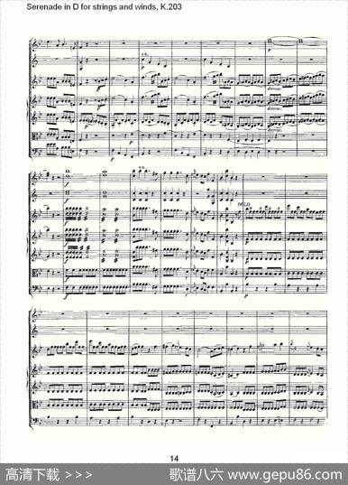 SerenadeinDforstringsandwinds,K.203（D调管弦乐小）
