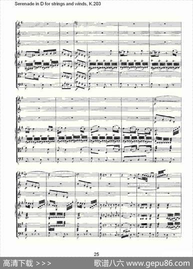 SerenadeinDforstringsandwinds,K.203（D调管弦乐小）