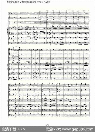SerenadeinDforstringsandwinds,K.203（D调管弦乐小）