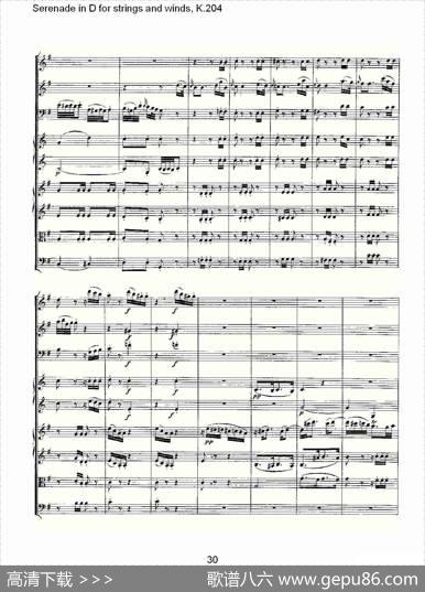SerenadeinDforstringsandwinds,K.204（D调管弦乐小）