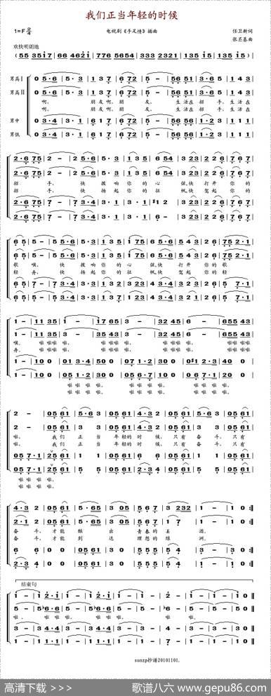 我们正当年轻的时候（四重唱） - 任卫新|张丕基