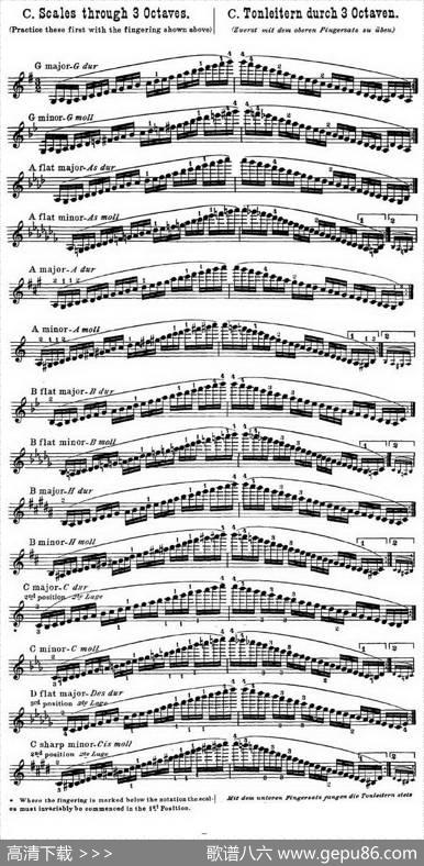 小提琴音阶练习·作品32（ScaleStudie-C）|HansSitt（西特）