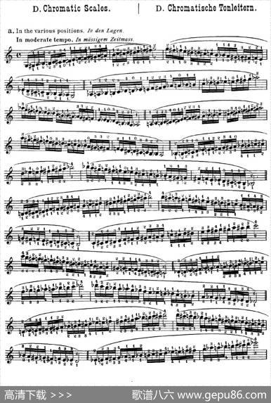 小提琴音阶练习·作品32（ScaleStudie-D）|HansSitt（西特）
