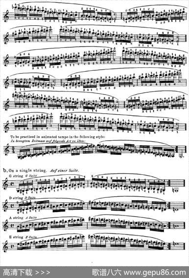 小提琴音阶练习·作品32（ScaleStudie-D）|HansSitt（西特）