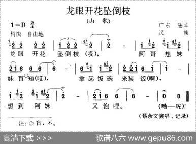 龙眼开花坠倒枝（广东民歌）