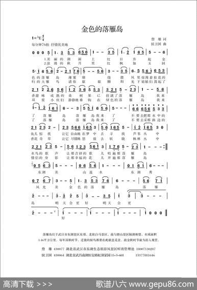 金色的落雁岛 - 詹雄|侯卫国