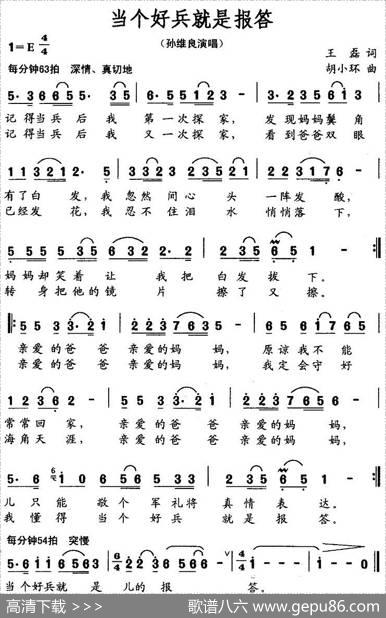 当个好兵就是报答（音乐·舞蹈《水兵之恋》选曲） - 王磊|胡小环