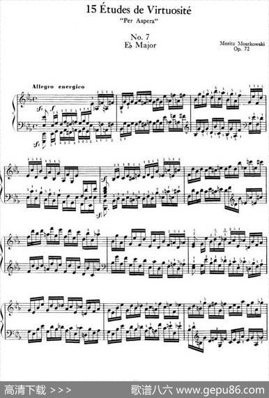 15EtudesdeVirtuositéOp.72No.7（十五首钢琴练习曲之七）|莫什科夫斯基