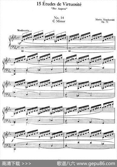 15EtudesdeVirtuositéOp.72No.14（十五首钢琴练习曲之十四）|莫什科夫斯基