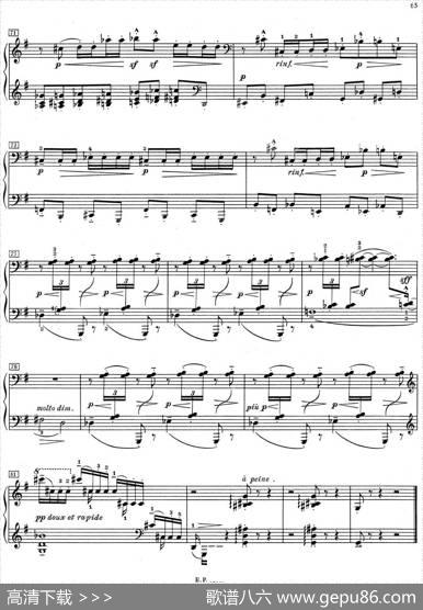 德彪西12首钢琴练习曲（9反复音练习v1.0notesrépétées）|德彪西