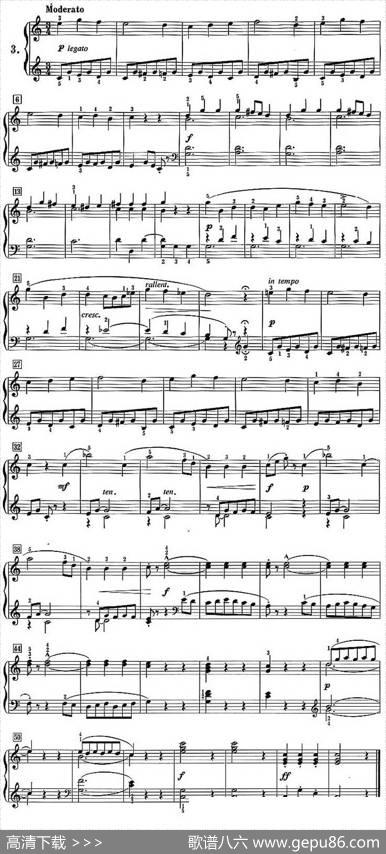 50首莱蒙钢琴练习曲作品37（No.3）|莱蒙