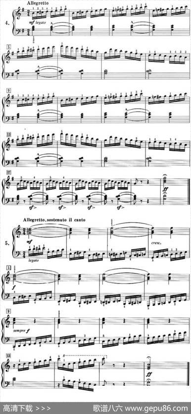 50首莱蒙钢琴练习曲作品37（NO.4-No.5）|莱蒙