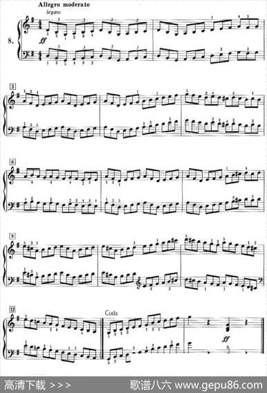 50首莱蒙钢琴练习曲作品37（NO.8）|莱蒙