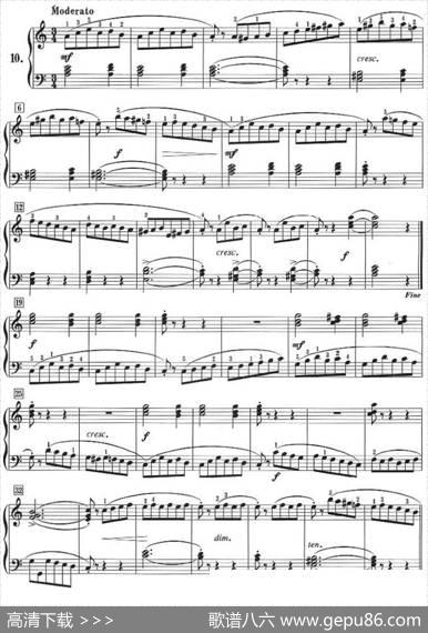 50首莱蒙钢琴练习曲作品37（NO.10）|莱蒙