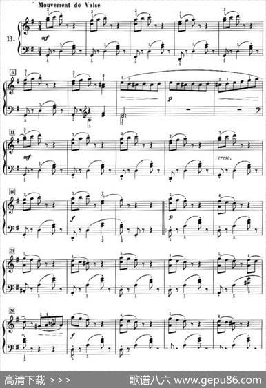 50首莱蒙钢琴练习曲作品37（NO.13）|莱蒙