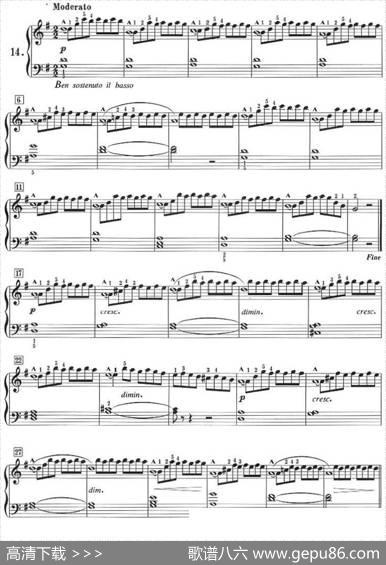 50首莱蒙钢琴练习曲作品37（NO.14）|莱蒙