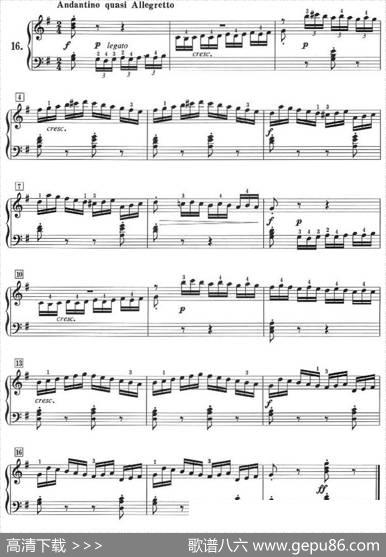 50首莱蒙钢琴练习曲作品37（NO.16）|莱蒙