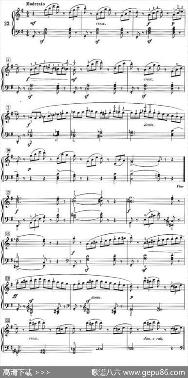 50首莱蒙钢琴练习曲作品37（NO.23）|莱蒙
