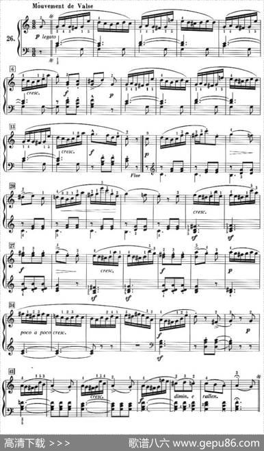 50首莱蒙钢琴练习曲作品37（NO.26）|莱蒙