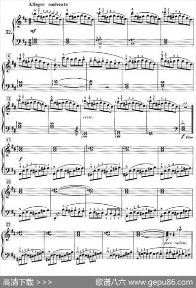 50首莱蒙钢琴练习曲作品37（NO.32）|莱蒙