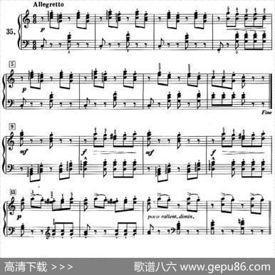 50首莱蒙钢琴练习曲作品37（NO.35）|莱蒙