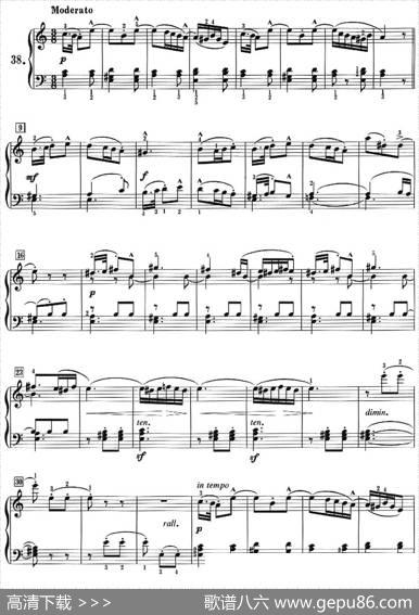 50首莱蒙钢琴练习曲作品37（NO.38）|莱蒙
