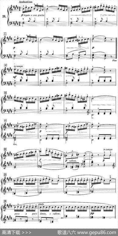 50首莱蒙钢琴练习曲作品37（NO.39）|莱蒙