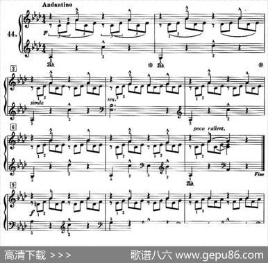 50首莱蒙钢琴练习曲作品37（NO.44）|莱蒙
