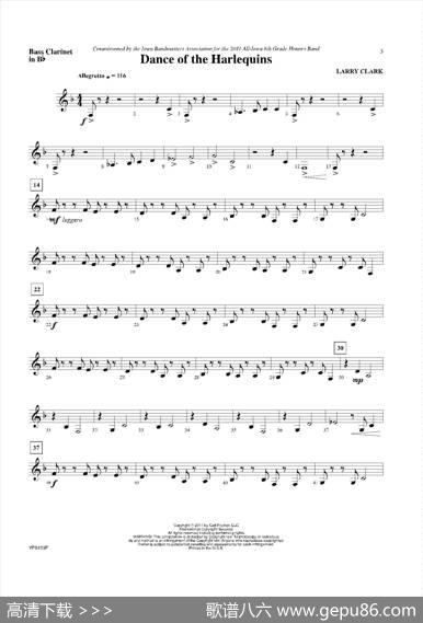 DanceofHarlequins（低音黑管分谱）