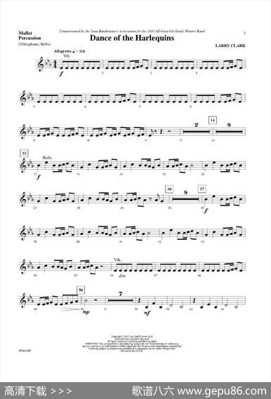 DanceofHarlequins（打击乐组Mlts分谱）
