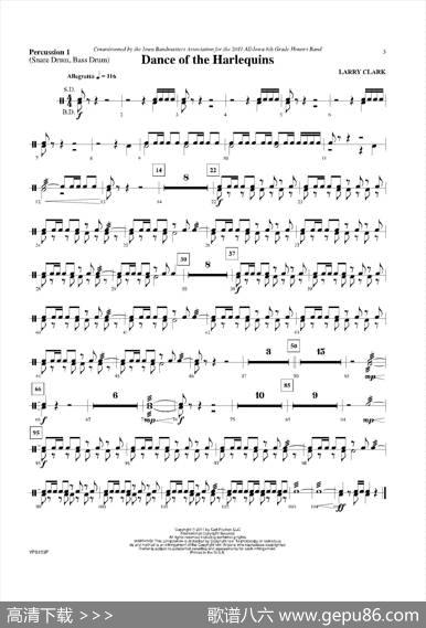 DanceofHarlequins（打击乐组Perc1分谱）