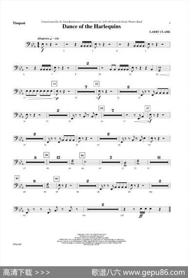 DanceofHarlequins（打击乐组Timp分谱）