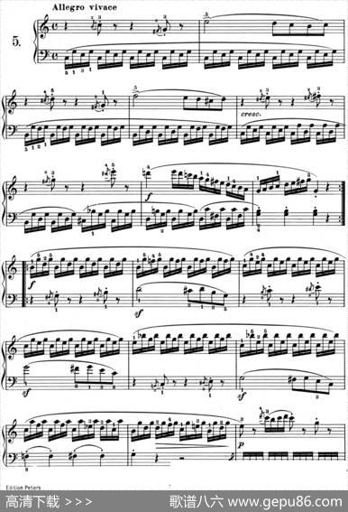 25首车尔尼Op.748练习曲（NO.5）|车尔尼