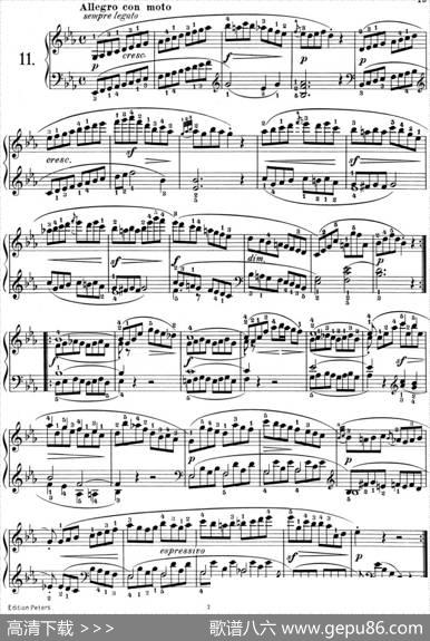 25首车尔尼Op.748练习曲（NO.11）|车尔尼