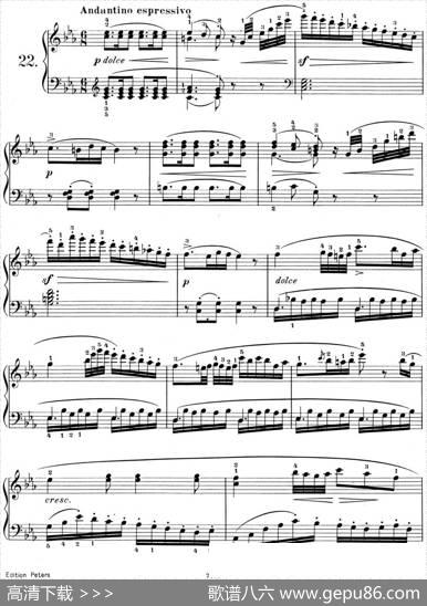 25首车尔尼Op.748练习曲（NO.22）|车尔尼