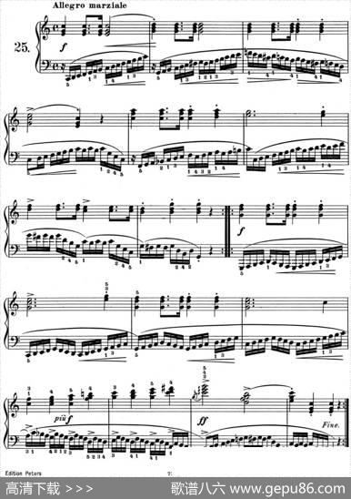 25首车尔尼Op.748练习曲（NO.25）|车尔尼