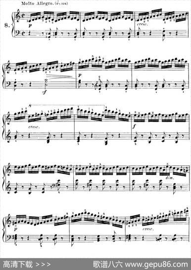 40首车尔尼Op.299钢琴快速练习曲（NO.8）|车尔尼